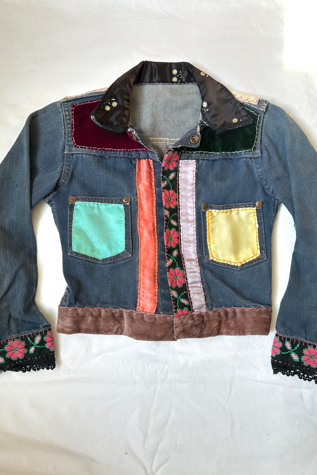 Vintage 1970s Custom Patchwork Denim Jacket Selected by Cherry