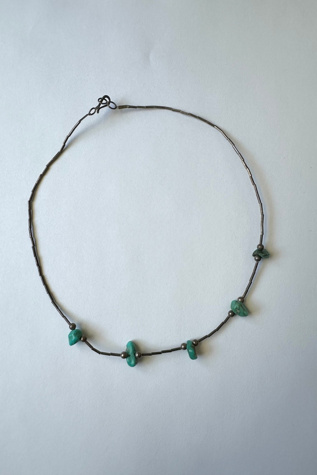 Vintage Sterling Silver and Turquoise Choker Selected by Grievous Angel Vintage
