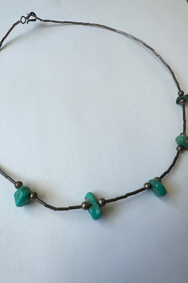 Vintage Sterling Silver and Turquoise Choker Selected by Grievous Angel Vintage #1