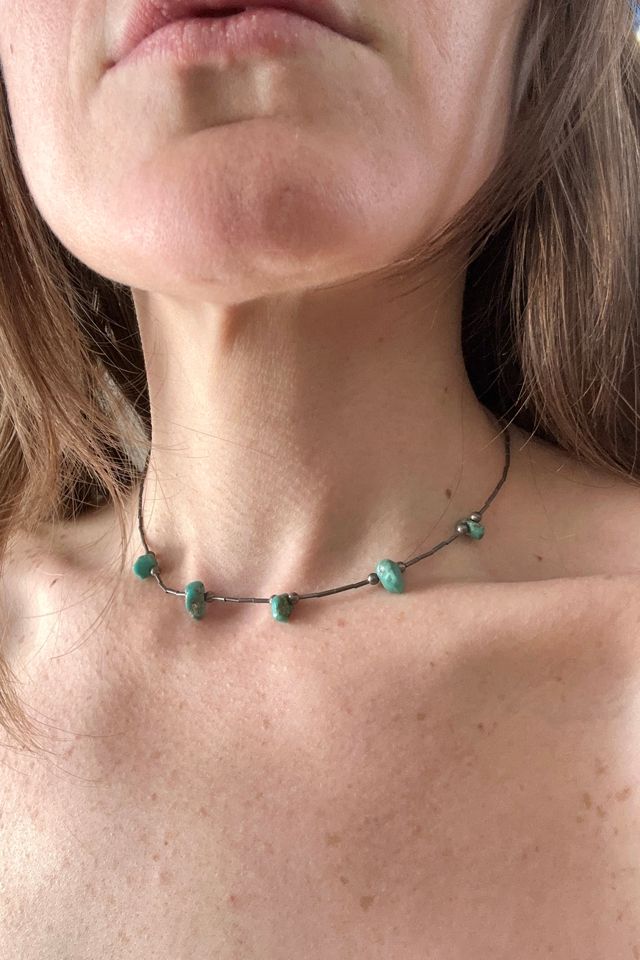 Vintage Sterling Silver and Turquoise Choker Selected by Grievous Angel Vintage #2