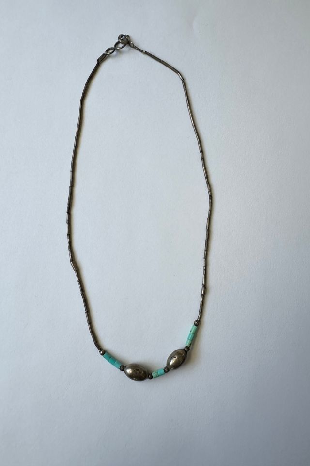 Vintage Sterling Silver and Turquoise Bead Choker Selected by Grievous Angel Vintage #1
