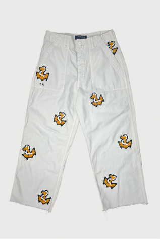 Vintage Anchor Army Pants in Cream Selected by Rank & Sugar