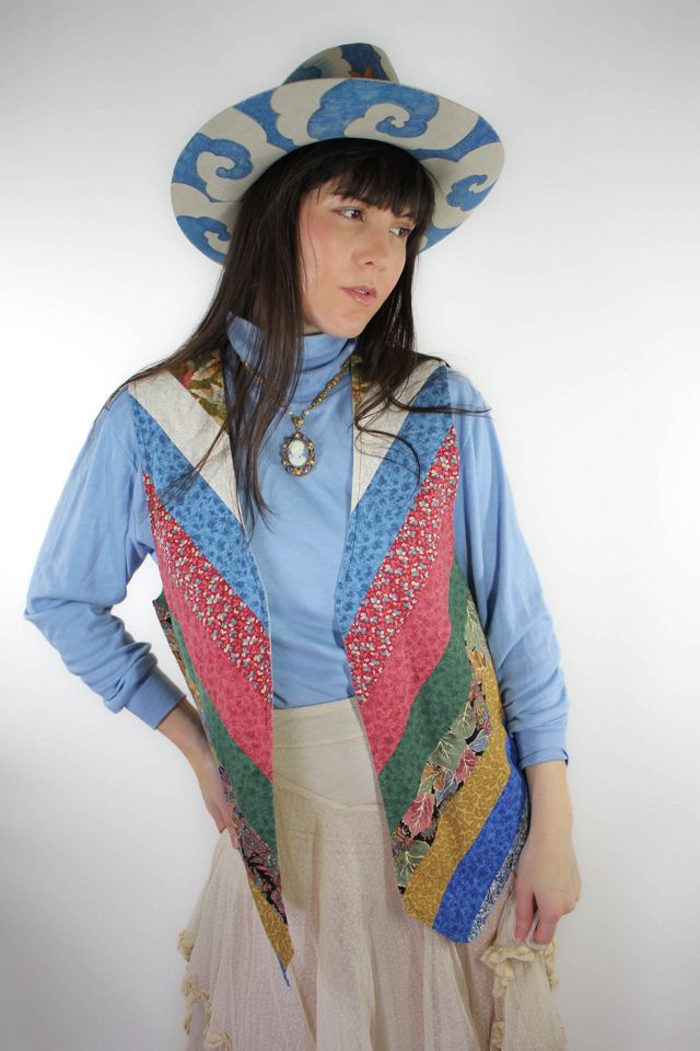 Handmade Vintage Striped Patchwork Quilt Vest Selected By Moons + Junes Vintage #2