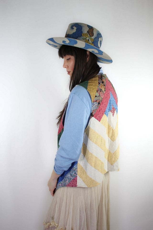 Handmade Vintage Striped Patchwork Quilt Vest Selected By Moons + Junes Vintage #3
