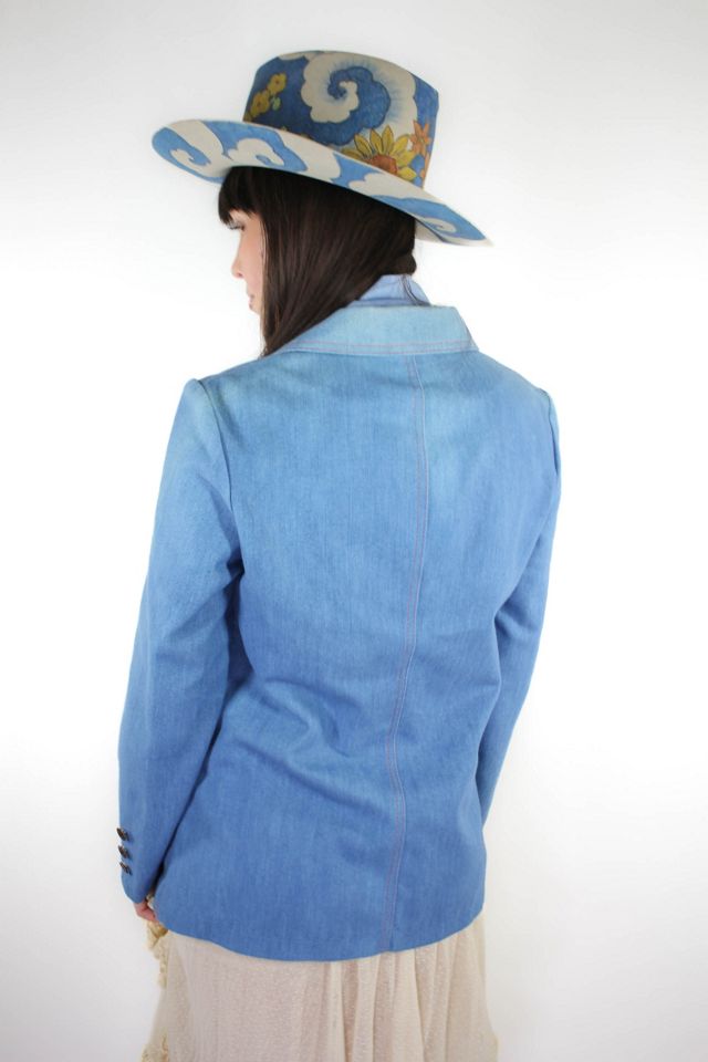 Vintage Denim Orange Stitched Blazer Jacket Selected By Moons + Junes Vintage #2