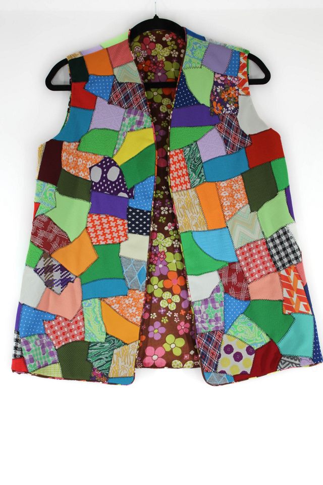 1960s Flower Power Patchwork Reversible Vest Selected By Moons + Junes Vintage #1