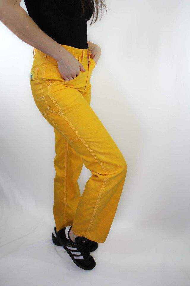 1950s Deadstock Duck Head Yellow Denim Carpenter Pants Selected By Moons + Junes Vintage #2