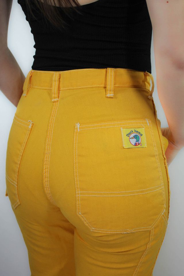 1950s Deadstock Duck Head Yellow Denim Carpenter Pants Selected By Moons + Junes Vintage #3