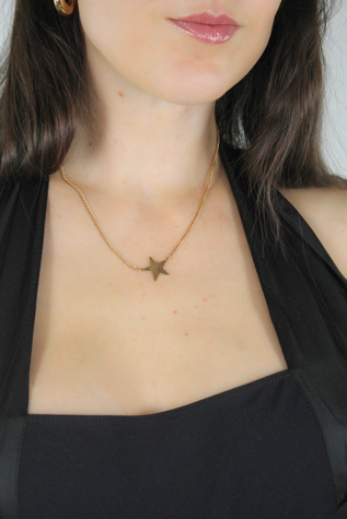 Vintage Gold Star Collar Necklace Selected By Moons + Junes Vintage