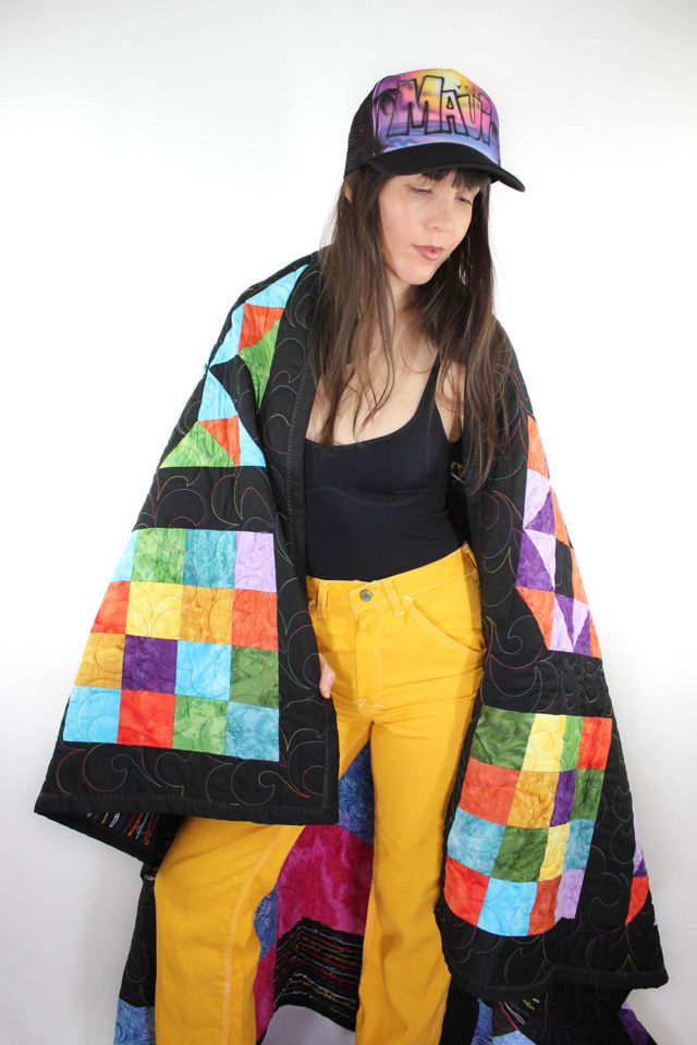 Handmade Vintage Double-Sided Checkered Quilt Selected By Moons + Junes Vintage #1