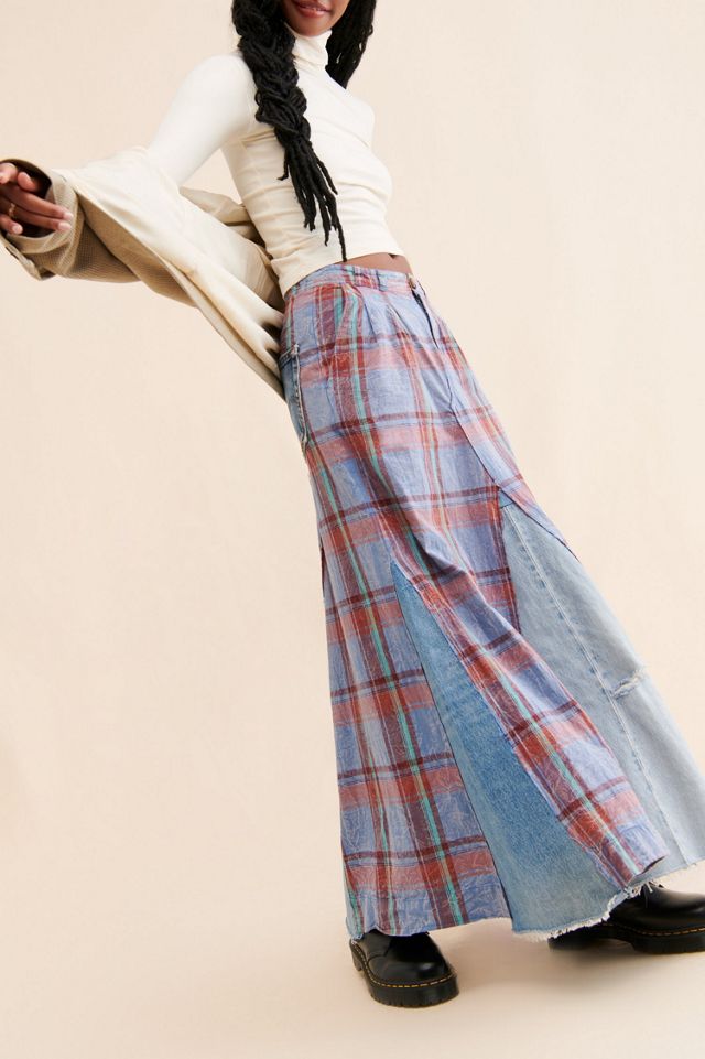 Re_Nuuly x Tricia Fix Plaid Denim Skirt #3