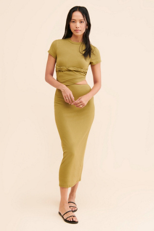 tojha green dress Caspian Midi stylecode:G5947