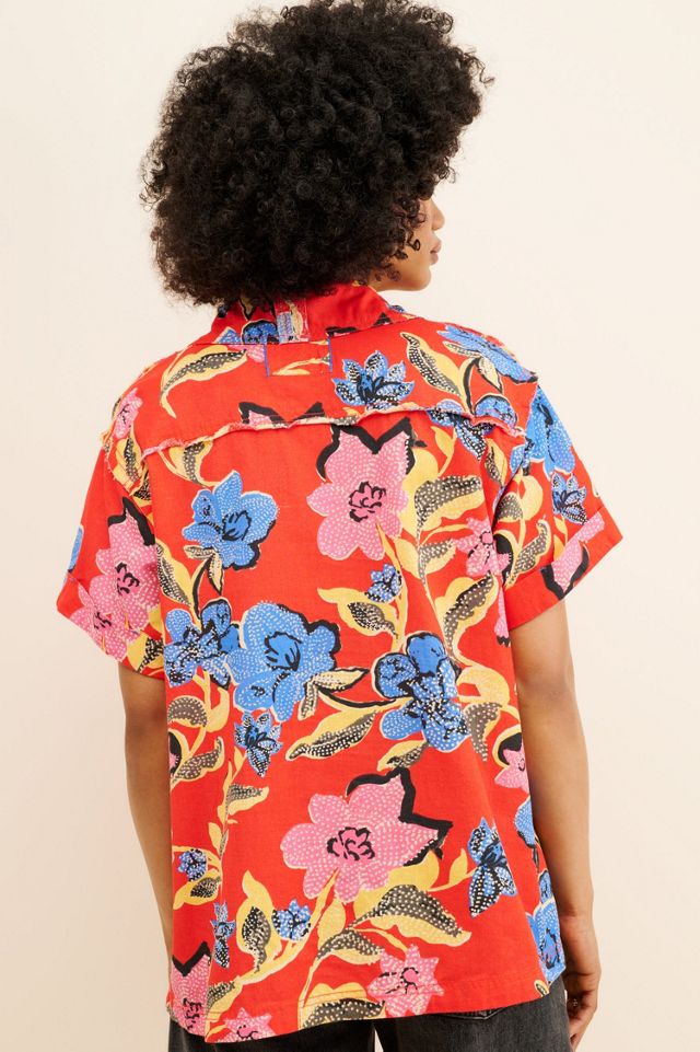Tropics Palm Linen Top #1
