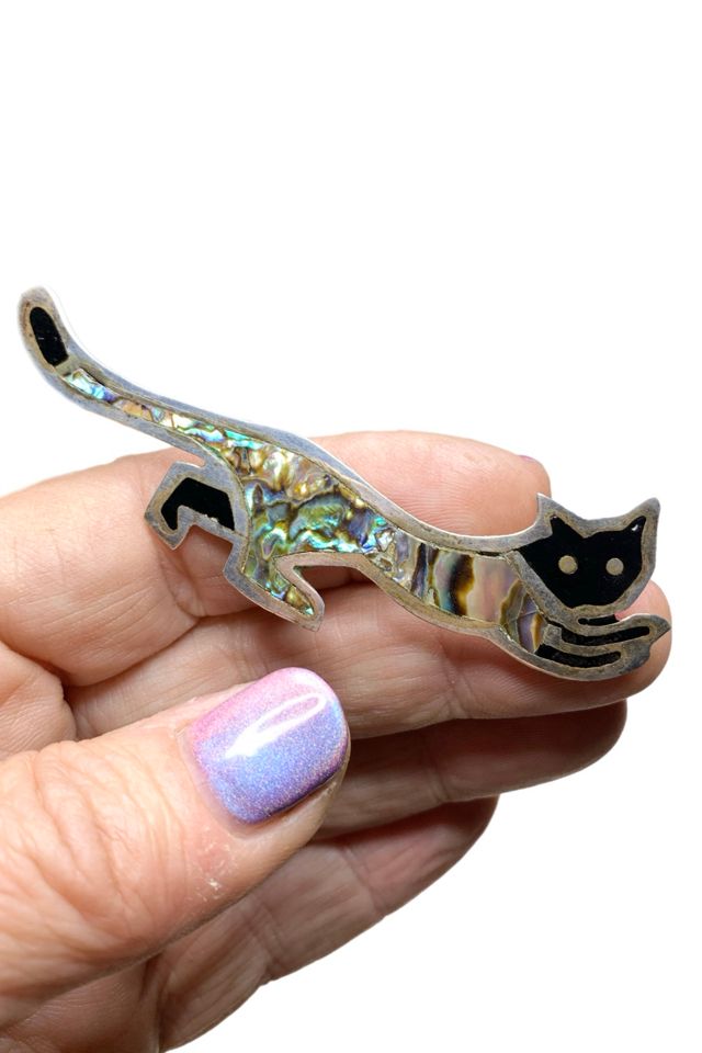 Vintage Abalone Big Cat Necklace + Brooch Set Selected by Lux Revival #2
