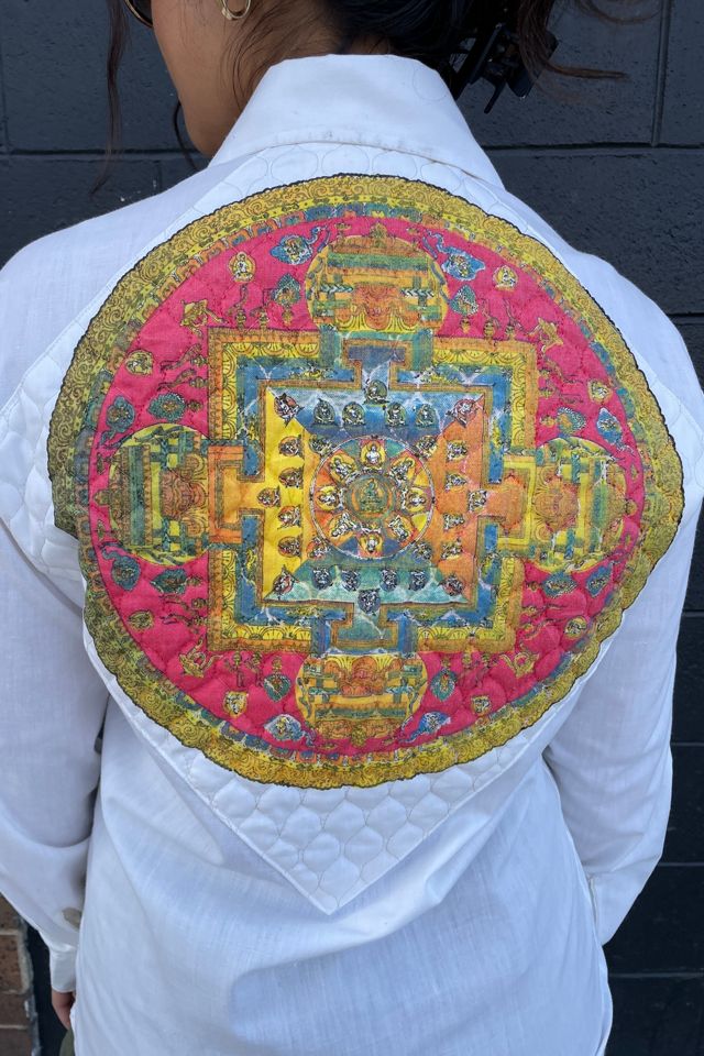 Vintage 1970's Quilted Applique Mandala Shirt Selected by FernMercantile #1