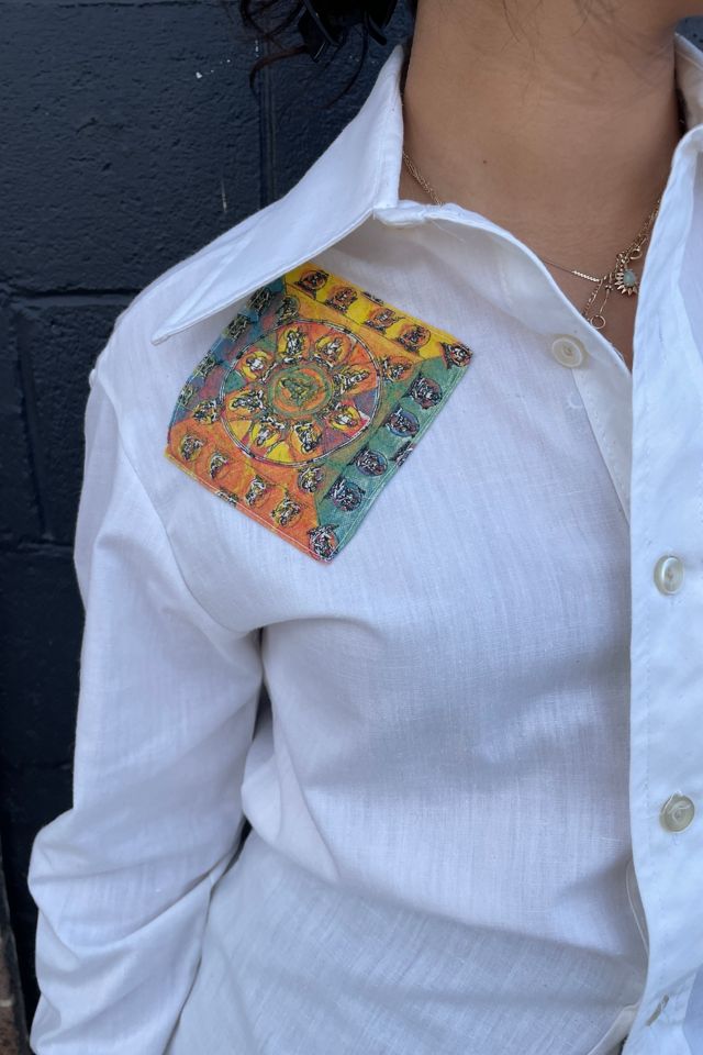 Vintage 1970's Quilted Applique Mandala Shirt Selected by FernMercantile #2