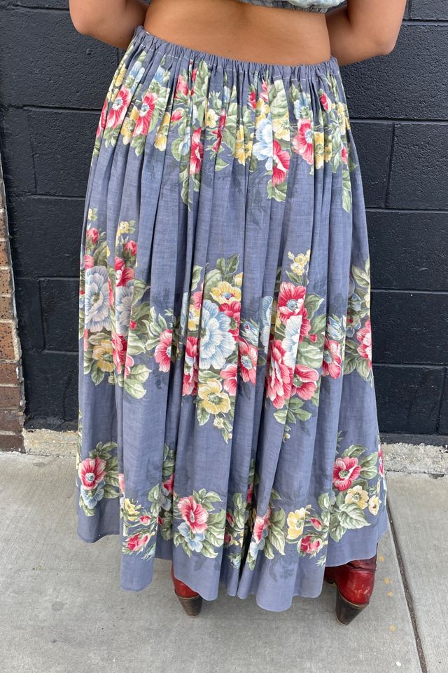 Vintage Stunning Floral Linen Skirt Selected by FernMercantile #3