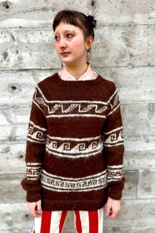 Vintage 1970s Peruvian Alpaca Wool  Sweater Selected by Nomad Vintage