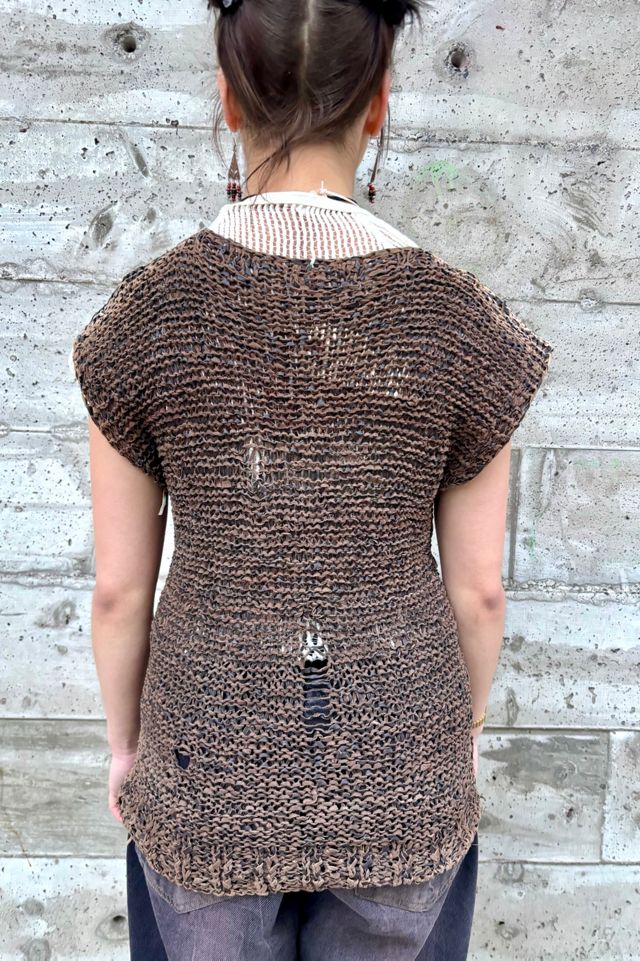 Vintage 1980s Woven Leather Vest Selected by Nomad Vintage #1