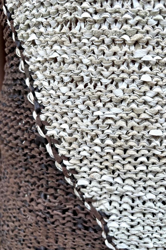 Vintage 1980s Woven Leather Vest Selected by Nomad Vintage #3