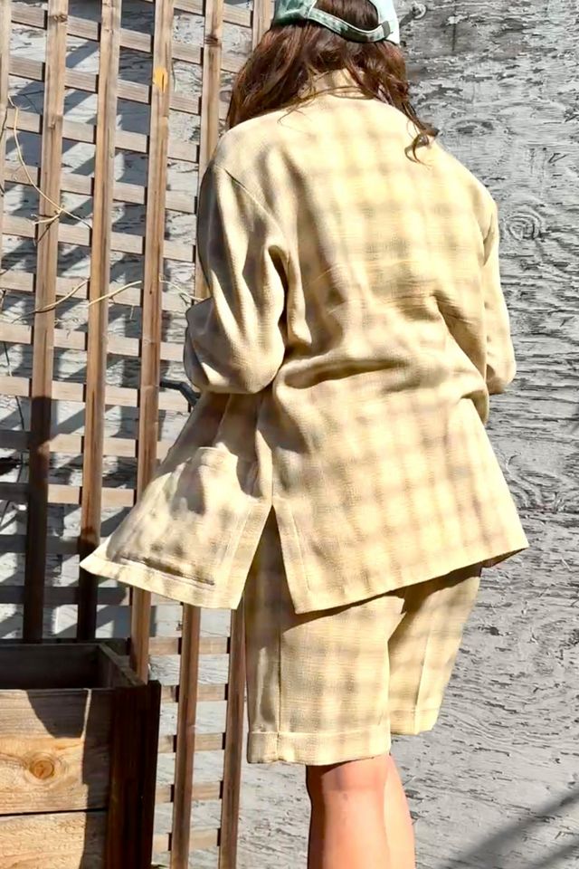 Vintage 1990s Plaid Wool Crepe Shorts Suit Selected by Personal Choice #1