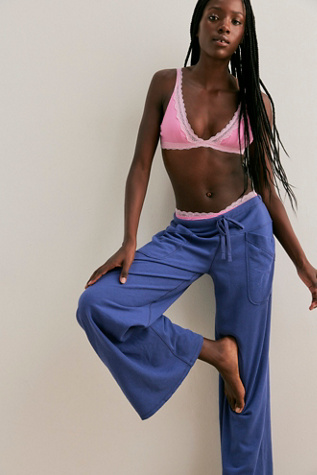 Staycation Lounge Trousers by Intimately at Free People in Blackbird Blue, Size: Small