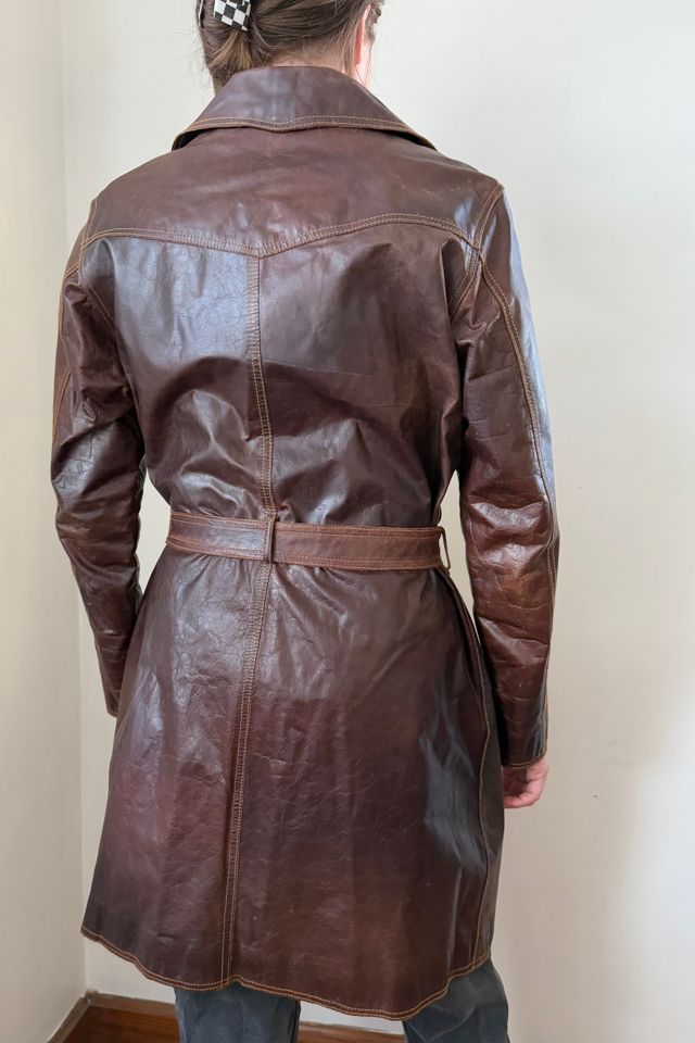 Espresso Brown Leather Coat Selected by Wax Plant #1