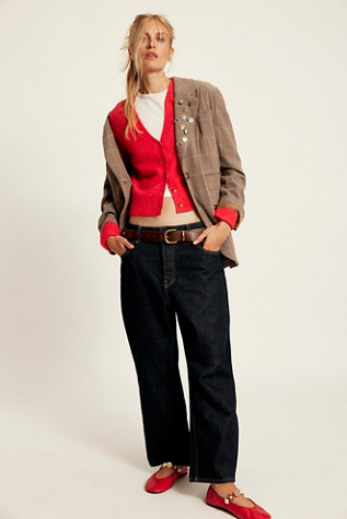 Paper Cut Pinstripe Blazer Jacket at Free People in Chocolate Combo, Size: Medium