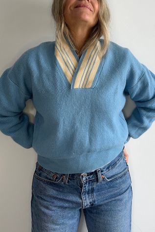 Vintage Light Blue Wool Swiss Ski Sweater Selected by KA.TL.AK