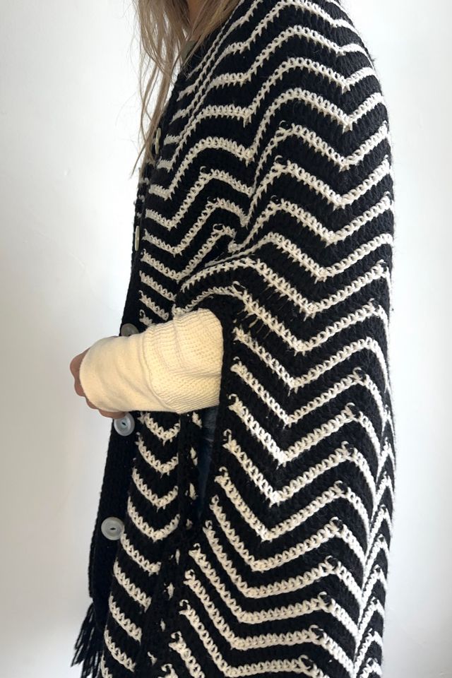 Vintage Hand Made Striped Long Cape Selected by KA.TL.AK #3