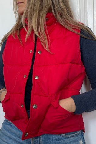 Vintage Red Woolrich Puffer Vest Selected by KA.TL.AK