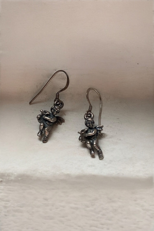 Vintage 80s Sterling Cherub Earrings Selected by BusyLady Baca & The Goods