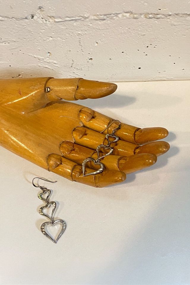 Vintage 80s Sterling Triple Heart Earrings Selected by BusyLady Baca & The Goods #1