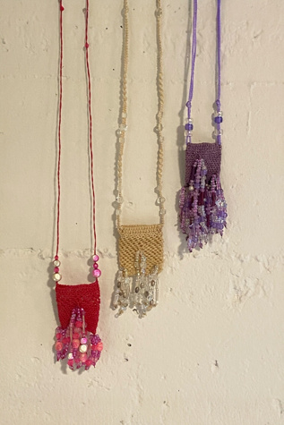 Y2k Handmade Crochet Mystic Pouch Necklace Selected by BusyLady Baca & The Goods