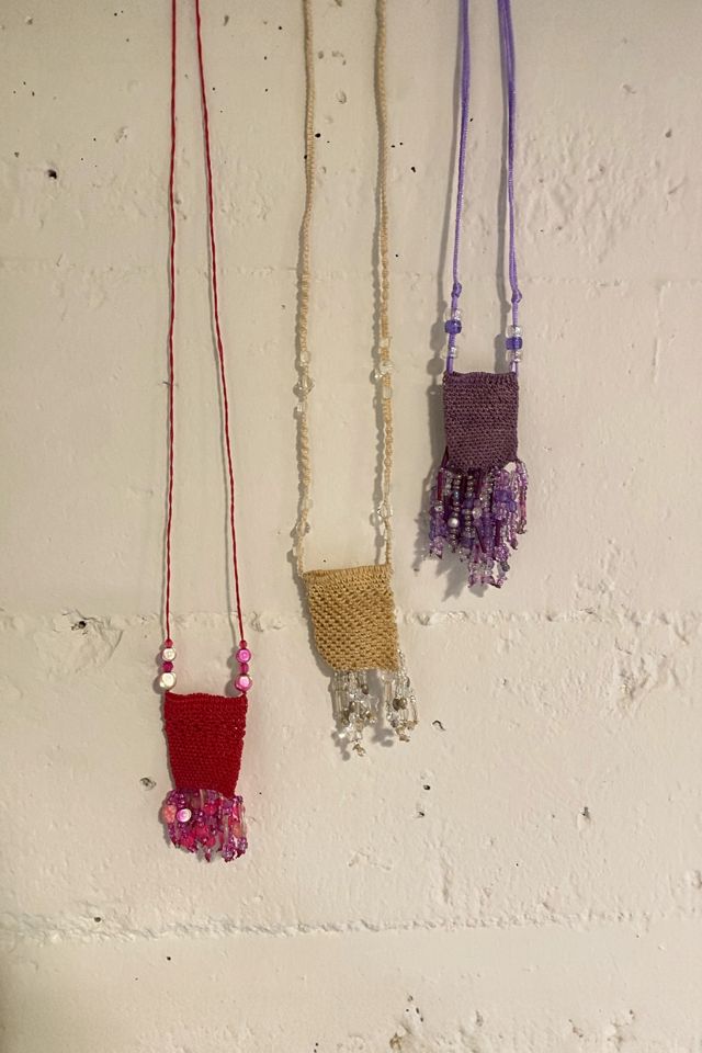 Y2k Handmade Crochet Mystic Pouch Necklace Selected by BusyLady Baca & The Goods #1