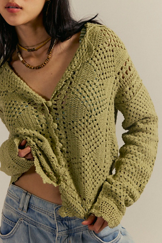 We The Free Friend Of A Friend Sweater at Free People in Green, Size: XS