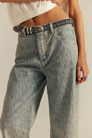 We The Free Deep Trance Dropped Jacquard Jeans at Free People in Blue, Size: 33