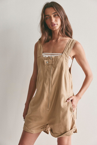 We The Free Jude Shortalls at Free People in Warm Sand, Size: XS