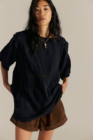 Rustic Romance Top by Free People in Black, Size: XL