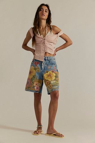 We The Free Tropical Beat Denim Shorts