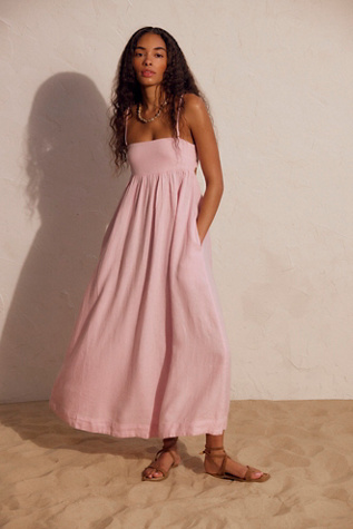 strapless open back dress Still in love Maxi- Pink Combo ~ Free People – Arizonia Rose