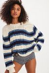 Frankie Cable Striped Pullover