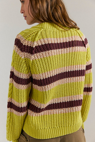 Frankie Cable Striped Pullover