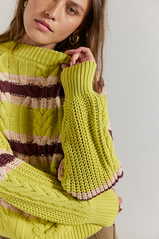 Frankie Cable Striped Pullover