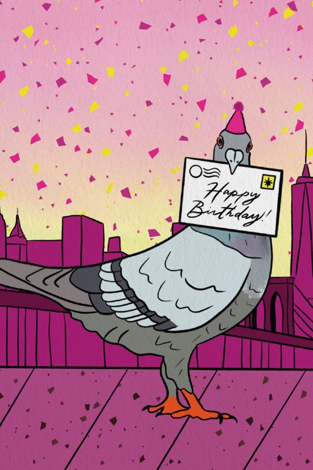 Boss Dotty Pigeon Birthday Greeting Card #1