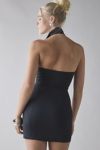 UO Larissa Zip-Front High Neck Halter Mini Dress