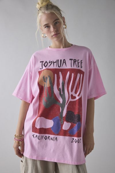 BDG JOSHUA TREE GRAPHIC COTTON T-SHIRT DRESS IN PINK, WOMEN'S AT URBAN OUTFITTERS 