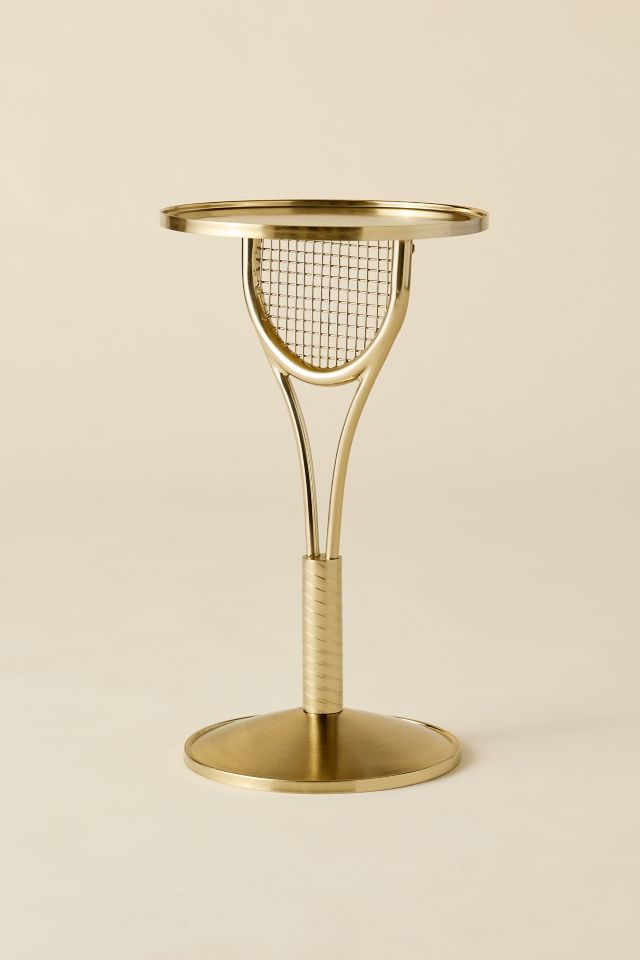 Tennis Racket Sculptural Metal Side Table #1