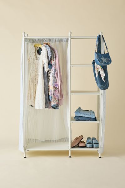 Urban Outfitters Celeste Freestanding Curtain Wardrobe In Blue At  In White