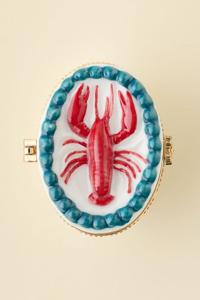Lobster Dinner Porcelain Pill Case #1